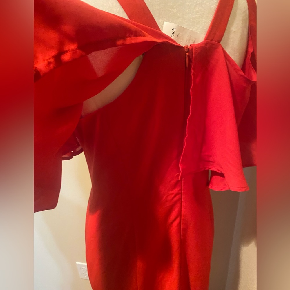 NWT JayGodfrey Ruffled Cold Shoulder Gown - Picture 6 of 7